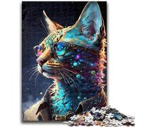 Jigsaws Puzzles 1000 Pieces for Adults Gifts Savannah Cat Stress Reliever Staycation Kill Time Wishlist with Santa Claus 38x26cm