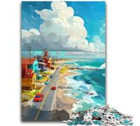Jigsaws Puzzles 1000 Pieces for Adults Gifts Seaside City Teenager Puzzles,Quiz Game Wall Decoration Unique Birthday And Xmas Gifts (26x38cm)