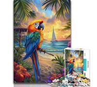 Jigsaws Puzzles 1000 Pieces for Adults Gifts Seaside Parrot Puzzles,Educational Toy Funny Family Games Unique Home Decor (size 75x50cm)
