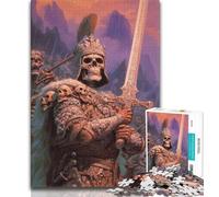 Jigsaws Puzzles 1000 Pieces for Adults Gifts Skeleton King Warrior,Help The Brain Exercise Addictive Toys to Cultivate Patience Gift For Birthdays 50x75cm
