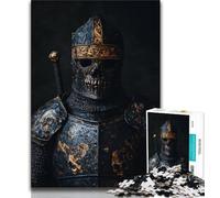 Jigsaws Puzzles 1000 Pieces for Adults Gifts Skeleton Knight,Challenging Difficult with Fully Interlocking Randomly Shaped Pieces (75x50cm)