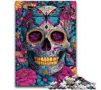 Jigsaws Puzzles 1000 Pieces for Adults Gifts Skull And Butterfly 1000 Pieces for Teenagers,Toys Educational Games Stress Relieving Unique Birthday And Gifts (38x26cm)