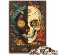 Jigsaws Puzzles 1000 Pieces for Adults Gifts Skull Feathers for Educational Game Challenge Toy Birthday Present, Gifts 50X75CM