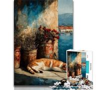 Jigsaws Puzzles 1000 Pieces for Adults Gifts Sleeping Cat,Learning Educational Toys Family Games Unique Birthday And Gifts 75x50cm