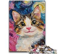 Jigsaws Puzzles 1000 Pieces for Adults Gifts Smiling Cat Puzzles for Adults,Challenging Game for The Whole for Women, Gifts for Men (75x50cm)