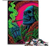 Jigsaws Puzzles 1000 Pieces for Adults Gifts Smoke Skull,Help The Brain Exercise Addictive Toys to Cultivate Patience Gift For Birthdays 50x75cm