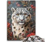 Jigsaws Puzzles 1000 Pieces for Adults Gifts Snow Leopard Puzzles for Adults,Stress Reliever Staycation Kill Time Enhance Love between Couples (75x50cm)
