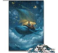 Jigsaws Puzzles 1000 Pieces for Adults Gifts Space Whale,Stress Reliever Staycation Kill Time Enhance Love between Couples 50X75CM