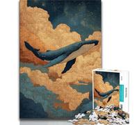 Jigsaws Puzzles 1000 Pieces for Adults Gifts Spiritual Whale Adult Jigsaw,Decompressing Intellectual Educational Toy Perfect Decoration 38x26cm