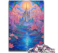 Jigsaws Puzzles 1000 Pieces for Adults Gifts Stained Glass Castle 1000 Pieces for Adults,for Educational Game Challenge Toy Birthday Present, Gifts, Wall Art (38x26cm)