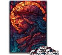 Jigsaws Puzzles 1000 Pieces for Adults Gifts Stained Glass Jesus Educational Stress Relief Toy Gifts for Friends And Family 50x75cm
