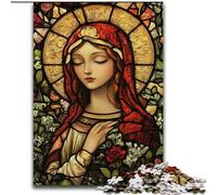 Jigsaws Puzzles 1000 Pieces for Adults Gifts Stained Glass Virgin Mary, Decompressing Intellectual Educational Toy Is Ideal As Gifts for The Whole Family (Size 50x75cm)