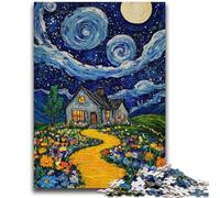 Jigsaws Puzzles 1000 Pieces for Adults Gifts Starry Night Van Gogh for Age 14 Years And over Decompressing Intellectual Educational Toy Great Gift 26x38cm