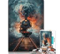 Jigsaws Puzzles 1000 Pieces for Adults Gifts Steam Trains Adult Jigsaw,Decompressing Intellectual Educational Toy Perfect Decoration 75x50cm