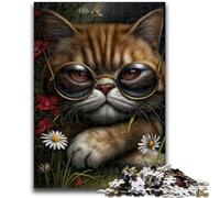 Jigsaws Puzzles 1000 Pieces for Adults Gifts Steampunk Cat Challenging Game Gifts for Is Ideal As A Gift for The Whole Family 50x75cm