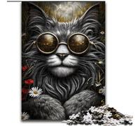 Jigsaws Puzzles 1000 Pieces for Adults Gifts Steampunk Cat, Decompressing Intellectual Educational Toy Birthday Gift (Size 50x75cm)
