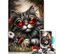 Jigsaws Puzzles 1000 Pieces for Adults Gifts Steampunk Cat,Learning Educational Toys Family Games Unique Birthday And Gifts 75x50cm
