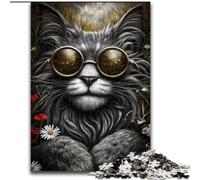 Jigsaws Puzzles 1000 Pieces for Adults Gifts Steampunk Cat,Stress Reliever Staycation Kill Time with Matching Poster And Trivia Sheet 38x26cm