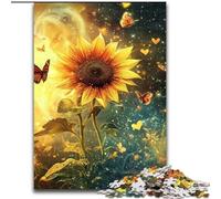 Jigsaws Puzzles 1000 Pieces for Adults Gifts Sunflower Butterfly,Decompressing Intellectual Educational Toy Birthday Present,Gifts 50x75cm