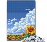 Jigsaws Puzzles 1000 Pieces for Adults Gifts Sunflower Field for Age 14+ Challenging To Complete But Fun And Humorous Great Gifts And Toys 50x75cm