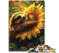 Jigsaws Puzzles 1000 Pieces for Adults Gifts Sunflower Sloth Adult Jigsaw,Decompressing Intellectual Educational Toy Perfect Decoration (50x75cm)