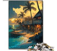 Jigsaws Puzzles 1000 Pieces for Adults Gifts Sunset At The Beach, Learning Educational Toys Family Games Unique Birthday And Gifts (Size 50x75cm)