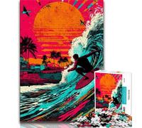 Jigsaws Puzzles 1000 Pieces for Adults Gifts Surf Graffiti 1000 Pieces for Teenagers,Fun Games Every Piece Is Unique - Challenging Family Fun Game 75x50cm