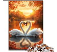 Jigsaws Puzzles 1000 Pieces for Adults Gifts Swan Couple, Games Toys Gift Unique Birthday And Gifts for And Age 14 Years Up (size 26x38cm)