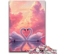 Jigsaws Puzzles 1000 Pieces for Adults Gifts Swan Couple Stress Reliever Staycation Kill Time Wishlist with Santa Claus 38x26cm