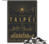 Jigsaws Puzzles 1000 Pieces for Adults Gifts Taipei Taiwan Family Entertainment Toys with Matching Poster And Trivia Sheet (38x52cm) 1000pcs
