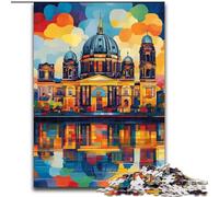 Jigsaws Puzzles 1000 Pieces for Adults Gifts Taj Mahal Oil Painting, Stress Relief with Fully Interlocking Randomly Shaped Pieces for And 14 Years Old (size 50x75cm)