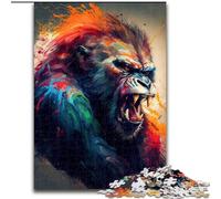 Jigsaws Puzzles 1000 Pieces for Adults Gifts The Angry Ape, Help The Brain Exercise Addictive Toys to Cultivate Patience Enhance Memory (Size 26x38cm)