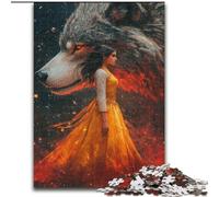 Jigsaws Puzzles 1000 Pieces for Adults Gifts The Wolf And The Girl, Family Game Stress Reliever Difficult Challenge A Work of Art for Ages 14+ (Size 50x75cm)