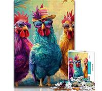 Jigsaws Puzzles 1000 Pieces for Adults Gifts Three Beautiful Roosters Teenager Puzzles,Quiz Game Wall Decoration Unique Birthday And Xmas Gifts 26x38cm