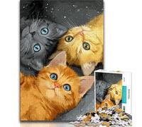 Jigsaws Puzzles 1000 Pieces for Adults Gifts Three Cats Adult Jigsaw,Learning Educational Toys Family Games Unique Birthday And Gifts (size 38x26cm)