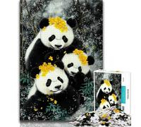 Jigsaws Puzzles 1000 Pieces for Adults Gifts Three Pandas,Decompressing Intellectual Educational Toy Birthday Present,Gifts 50x75cm