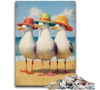 Jigsaws Puzzles 1000 Pieces for Adults Gifts Three Seagulls Relax Games Educational Game for Birthday, Chrismas for And Age 14 Years Up 26x38cm