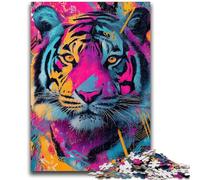 Jigsaws Puzzles 1000 Pieces for Adults Gifts Tiger Graffiti Stress Reliever Staycation Kill Time Home Decoration Toys 26x38cm