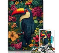 Jigsaws Puzzles 1000 Pieces for Adults Gifts Toucan,Challenging Difficult with Fully Interlocking Randomly Shaped Pieces 75x50cm