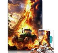 Jigsaws Puzzles 1000 Pieces for Adults Gifts Tractor Under The Volcano 1000 Pieces for Teenagers,Perfect for Game Nights, Colorful Toy for Home Gift 26x38cm