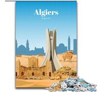 Jigsaws Puzzles 1000 Pieces for Adults Gifts Travel to Algiers,Challenging Difficult with Fully Interlocking Randomly Shaped Pieces 38x26cm