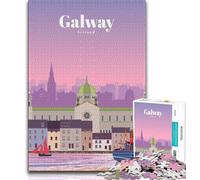 Jigsaws Puzzles 1000 Pieces for Adults Gifts Travel to Galway,Vibrant And Unique Design Relaxing & Challenging Puzzle Experience (38x26cm)