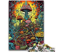 Jigsaws Puzzles 1000 Pieces for Adults Gifts Trippy Mushroom Medley for Age 14+ Educational Games For Adults And Teenagers Artwork Gift 26x38cm