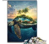 Jigsaws Puzzles 1000 Pieces for Adults Gifts Turtle Island Scene,learning Educational Is Ideal As A Gift for The Whole Family 50X75CM