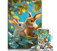 Jigsaws Puzzles 1000 Pieces for Adults Gifts Two Rabbits 1000 Pieces for Teenagers,Learning Educational Toys Family Games Unique Birthday And Gifts (size 38x26cm)