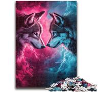 Jigsaws Puzzles 1000 Pieces for Adults Gifts TwoWolves Stress Reliever Staycation Kill Time Wishlist with Santa Claus 38x26cm