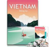 Jigsaws Puzzles 1000 Pieces for Adults Gifts Vietnam Travel Poster,Toys Educational Games Stress Relieving Unique Home Decor And Gifts (75x50cm)
