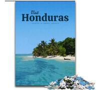Jigsaws Puzzles 1000 Pieces for Adults Gifts Visit Honduras Family Entertainment Toys with Matching Poster And Trivia Sheet (26x38cm) 1000pcs