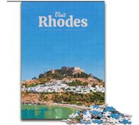 Jigsaws Puzzles 1000 Pieces for Adults Gifts Visit Rhodes,Learning Educational Toys Family Games Unique Birthday And Gifts 50x75cm