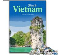 Jigsaws Puzzles 1000 Pieces for Adults Gifts Visit Vietnam, Suitable for Ages 14 And Up Home Decor Deal As Gifts for The Whole Family 50x75cm